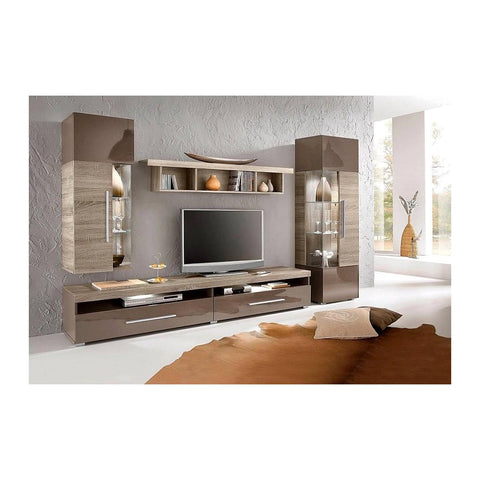 Mesaun Media Consoles & LCD Units Wall LCD Mount Panel & Low Credenza Unit, Offix Furniture
