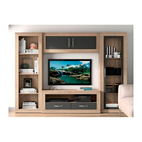 Mesaus Media Consoles & LCD Units Wall LCD Mount Panel & Low Credenza Unit, Offix Furniture