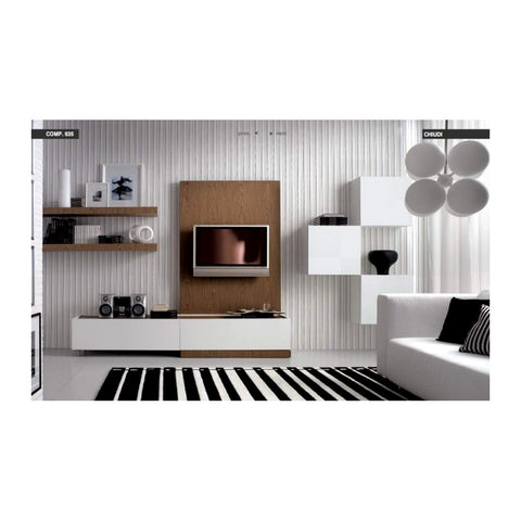 White88 Media Consoles & LCD Units Wall LCD Mount Panel & Low Credenza Unit, Offix Furniture
